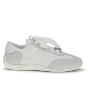 Roger Vivier Sneakers Viv Low Suede Sneakers - White