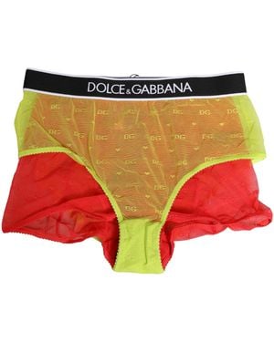 Dolce & Gabbana Tulle Mid Waist Panty Girdle Underwear Elastane Nylon Clothing - Red