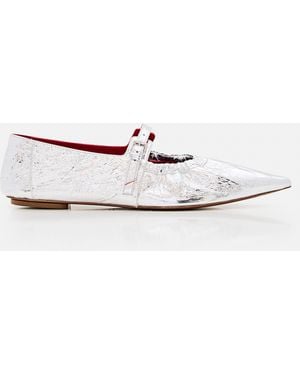 Plan C Flat Shoes Calf Leather - White