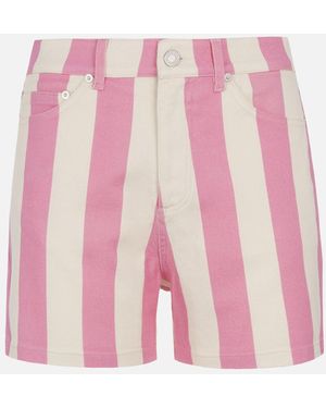 MC2 Saint Barth Cancun Striped Denim Bermuda Shorts Pant - Pink