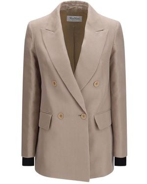 Max Mara Beige Silk Blazer - Brown