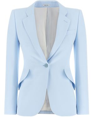 McQueen Single-Breasted Blazer - Blue