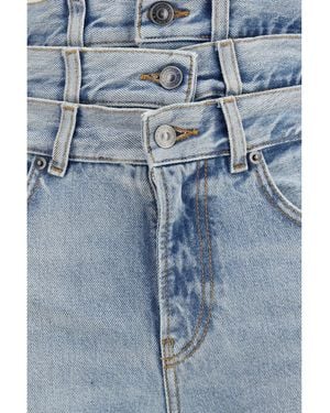 Fiorucci Flared Jeans With Triple-Layer Waist Detail Cotton - Blue