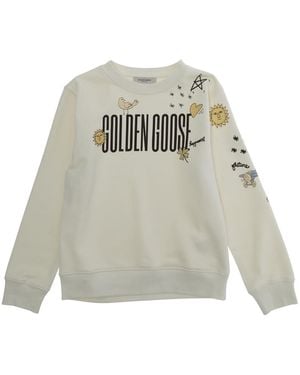 Golden Goose Crewneck Sweatshirt Cotton Hoods & Sweatshirts - White