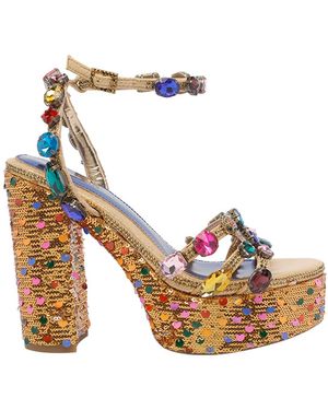 Kurt Geiger Kensington Jewel Platform Court Shoes - Blue