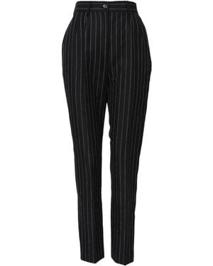Dolce & Gabbana Pinstripe Slimfit Pants - Black