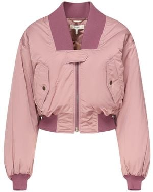 Chloé Nylon Bomber Jacket - Pink