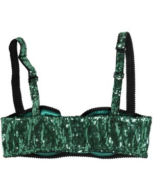 Dolce & Gabbana Sequined Nyon Balconnet Bra Underwear Nylon Clothing - Green