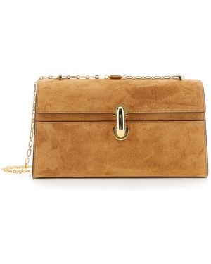 SAVETTE Crossbody Bag Chain Symmetry Suede Shoulder - Natural