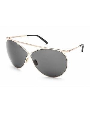 Tom Ford Sunglasses Oval Full Rim, Shiny Rose Frame And Smoke Lens Ft076128A - Gray