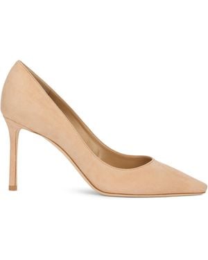 Jimmy Choo Pumps Romy 85 Suede Leather - Natural