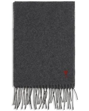 Ami Paris Wool Oves Aries Foulard Accessory - Black
