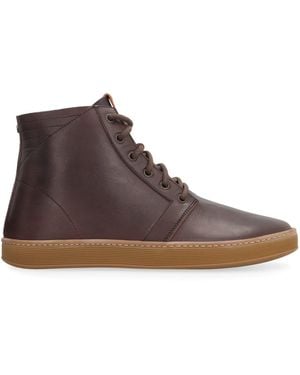Volta Footwear Leather High-Top Sneakers - Brown