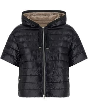 Herno Reversible Short-Sleeved Down Jacket - Black
