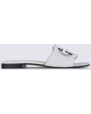 Gucci Leather Flats - White