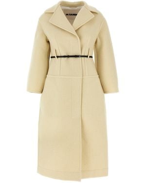 Jil Sander Virgin Wool Felt Coat - Natural