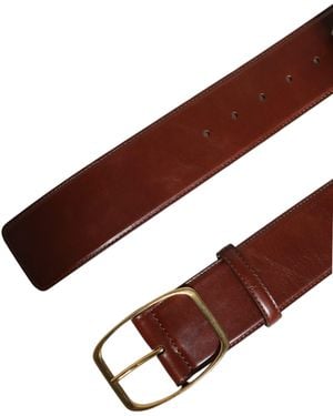 Dolce & Gabbana Calfskin Leather Metal Buckle Belt Calf - Brown