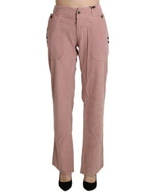 Ermanno Scervino Cotton High Waist Straight Trouser Trousers - Pink