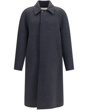Valentino Wool Coat Fleece Ovis Aries; Silk - Blue