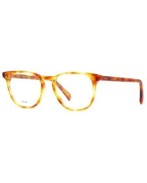 Celine Eyeglasses Round Full Rim, Blonde Havana Frame And Clear Demo Lenses Lens Cl50046I053 Sunglasses - Metallic