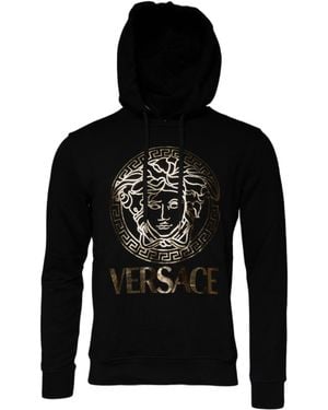 Versace Medusa Cotton Hoodie Pullover Sweatshirt Sweater Clothing - Black