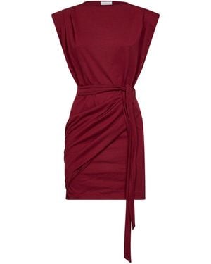 Isabel Marant Dark Burgundy Jersey Marielle Draped Mini Dress - Red