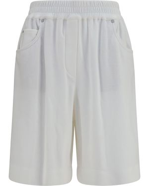 Brunello Cucinelli Cotton Piqué Shorts Bermuda - Grey