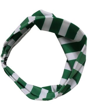Dolce & Gabbana Stripes Nylon Head Wrap One Size Headband Elastane Accessory - Green