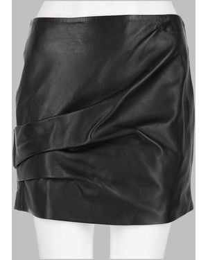 Isabel Marant Leather Mini Skirt Agnes Lamb - Black