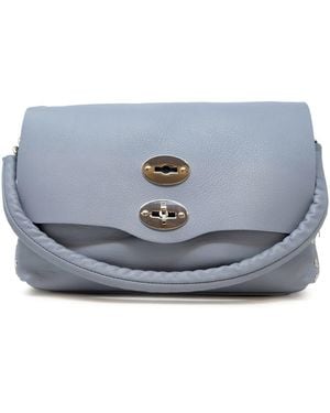 Zanellato 068090-1130000-Z0670 Gran Laguna Postina Piuma Chain S Leather Bag - Blue