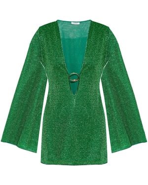 Oséree Lurex Mini Dress - Green