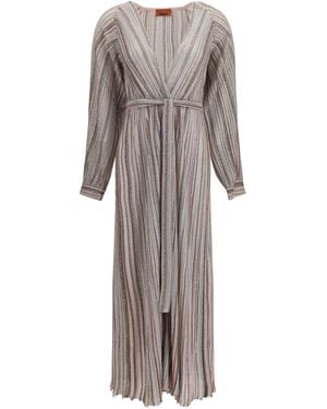 Missoni Long Sequin Cardigan Dress - Gray