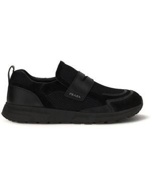 Prada Calf Leather Bos Taurus Athletic Sneakers - Black
