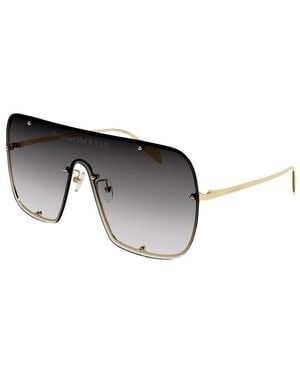 McQueen Sunglasses Shield Rimless, Frame And Gradient Lens Am0362S003 - Black