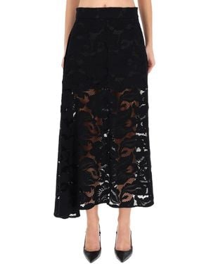 Patou Lace Midi Skirt - Black
