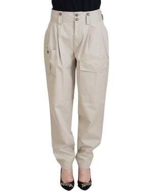 Dolce & Gabbana Chic Cotton Trousers For Elegant Comfort - White