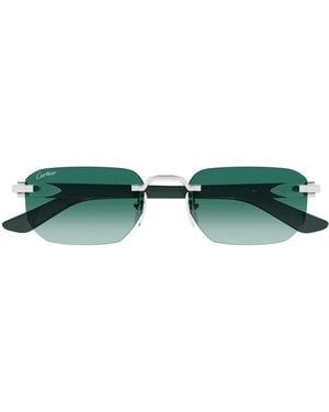 Cartier Cartier Ct0622S Décor C Allongé De Cartier 003 Sunglasses - Green