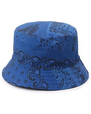 KENZO Paisley Bandana Logo Bucket Hat - Blue