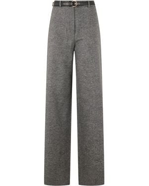 Max Mara Wide-Leg Trousers- Virgin Wool - Gray