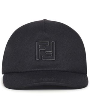 Fendi Wool And Cashmere Baseball Cap - Black