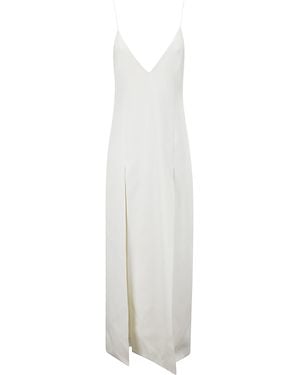 KHAITE Flowing Maxi Dress With V-Neck - White