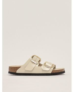 Birkenstock Arizona Big Buckle Shine Ecru Sandal - Natural