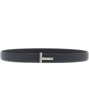 Tom Ford Hammered Reversible Belt - Black