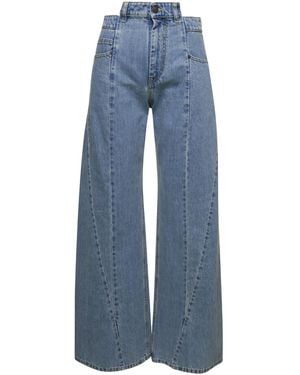 Maison Margiela Light Five-Pocket Asymmetric Jeans - Blue