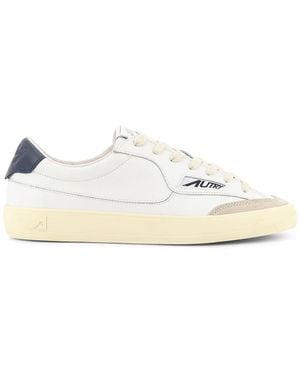 Autry Windscape Leather Trainers With Suede Insert - White