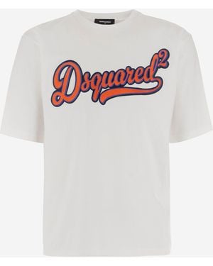 DSquared² Cotton T-Shirt With Logo - White