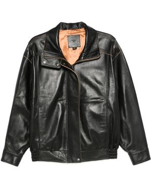 Calvin Klein Leather Outerwears - Black