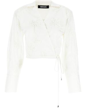 ROTATE BIRGER CHRISTENSEN Wrap Cotton Shirt - White