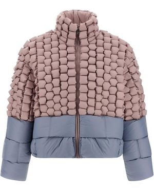 RAXXY 3D Quilted Two-Tone Down Jacket - Purple