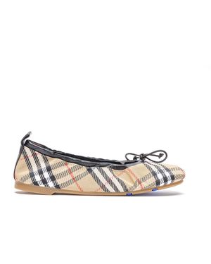 Burberry Check Ballets - Black